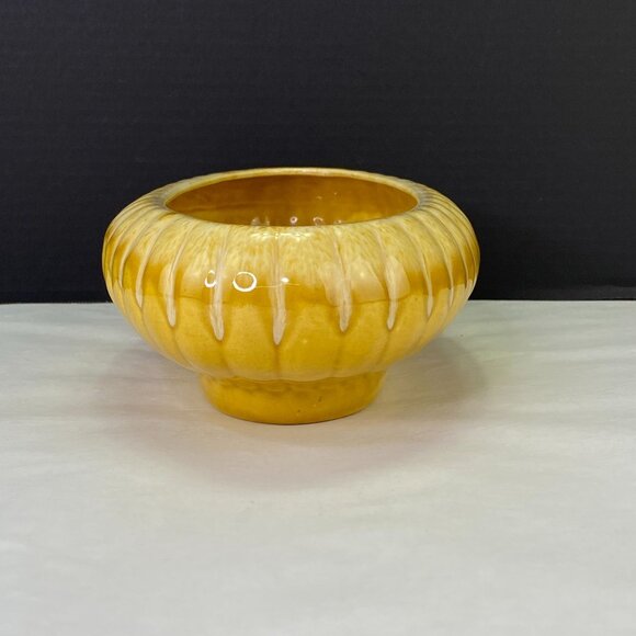 Vintage Jenkins Ceramics Yellow Drip Oval Pottery Planter Bowl - Picture 4 of 9